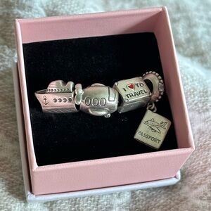 Pandora Travel-Themed Silver Charms Set